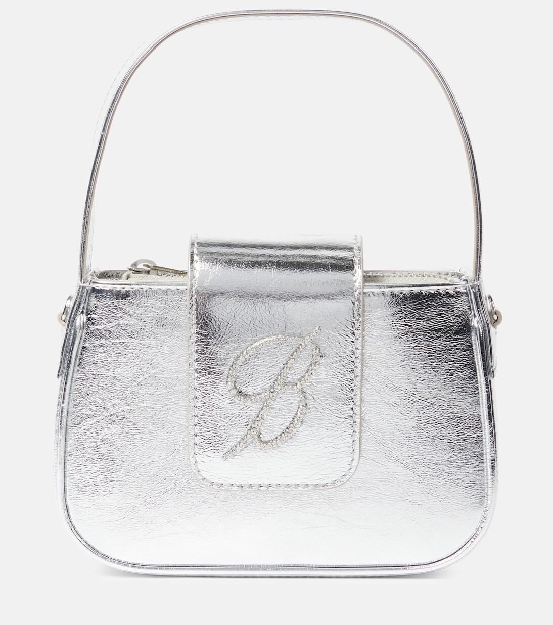 

Маленькая кожаная сумка через плечо b bag Blumarine, серебро