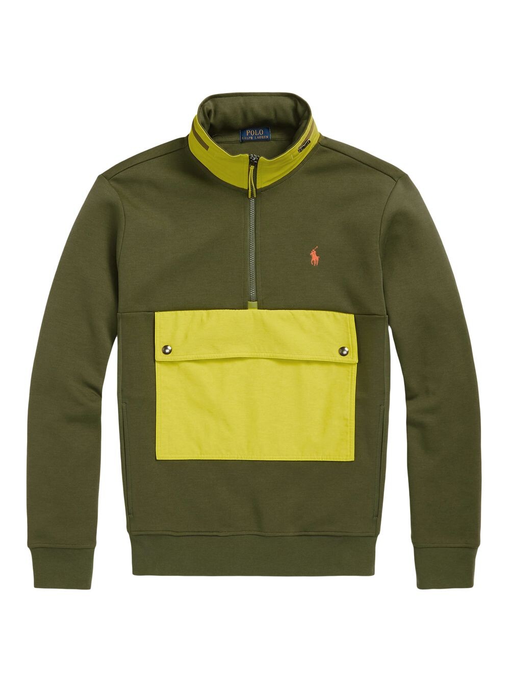 

Свитер двойной вязки с молнией до половины Polo Ralph Lauren, оливковый, Зеленый