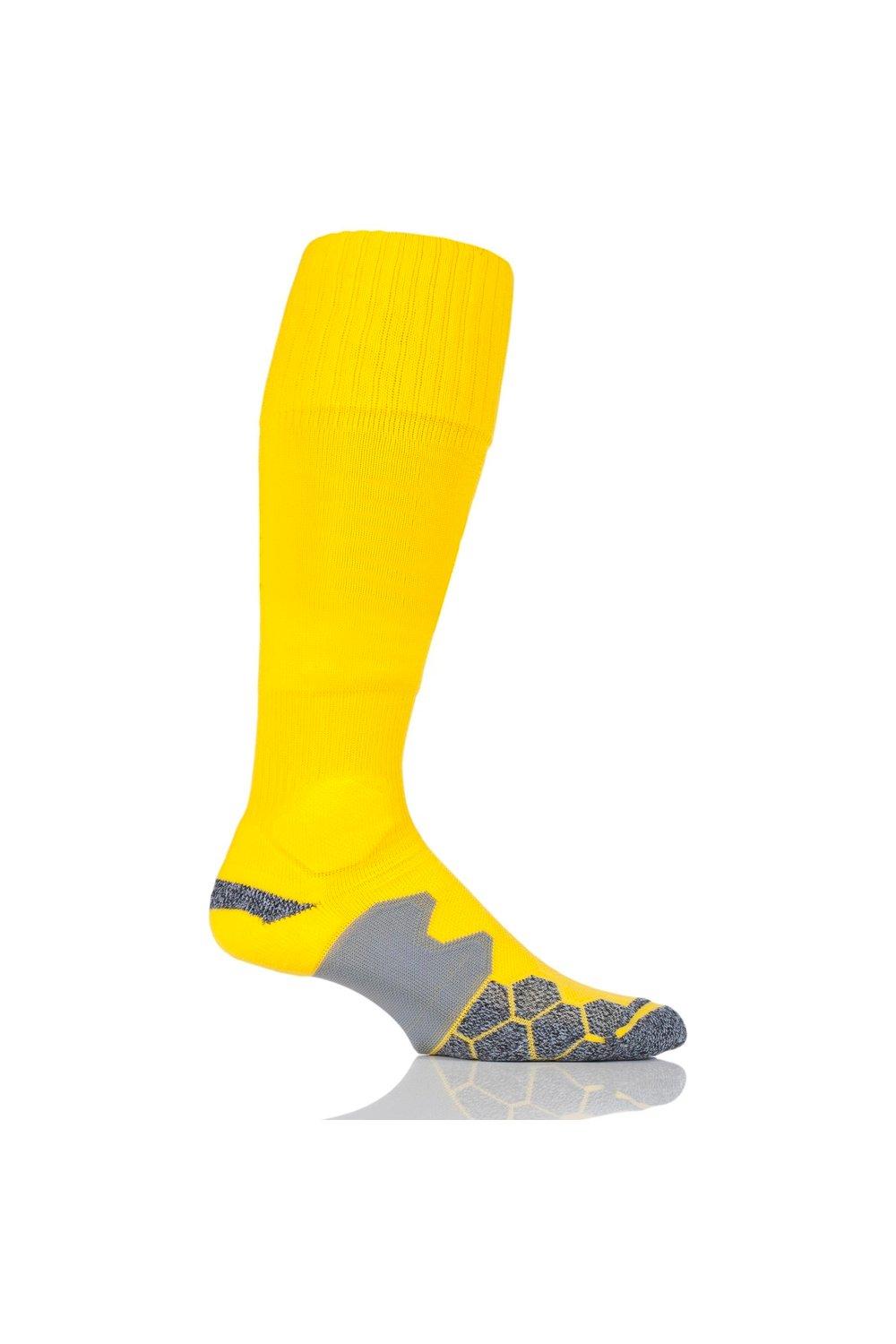 1 пара технических футбольных носков с мягкой подкладкой, произведенных в Великобритании SOCKSHOP of London, желтый