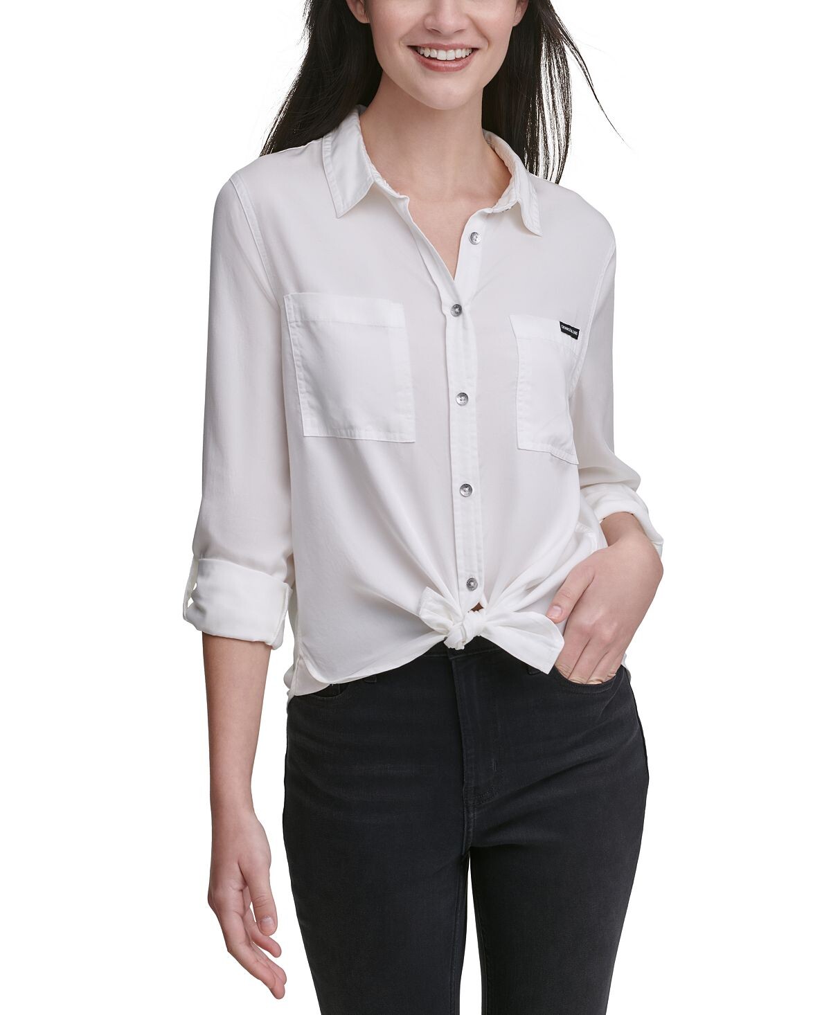

Миниатюрная практичная рубашка Calvin Klein Jeans, белый