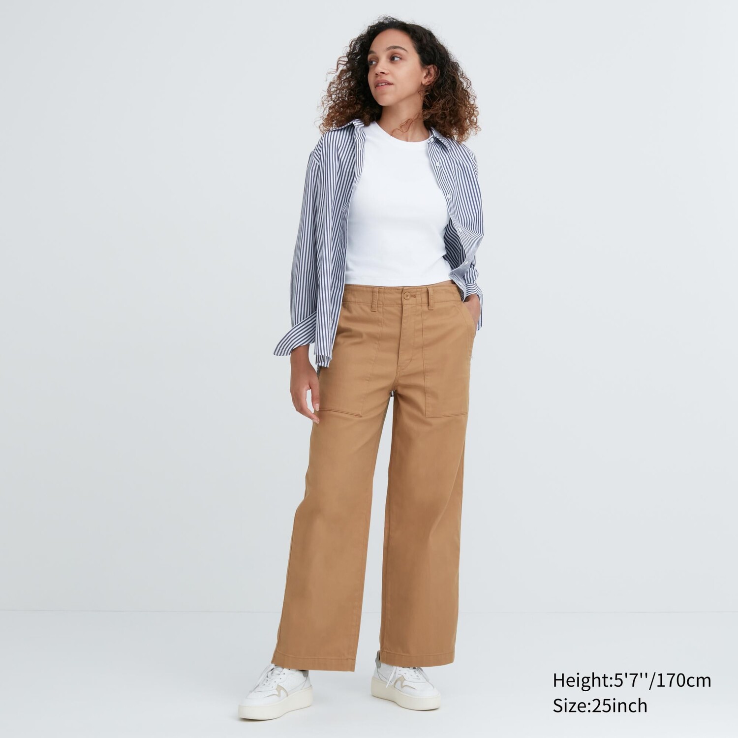 

Широкие брюки Baker Uniqlo, бежевый