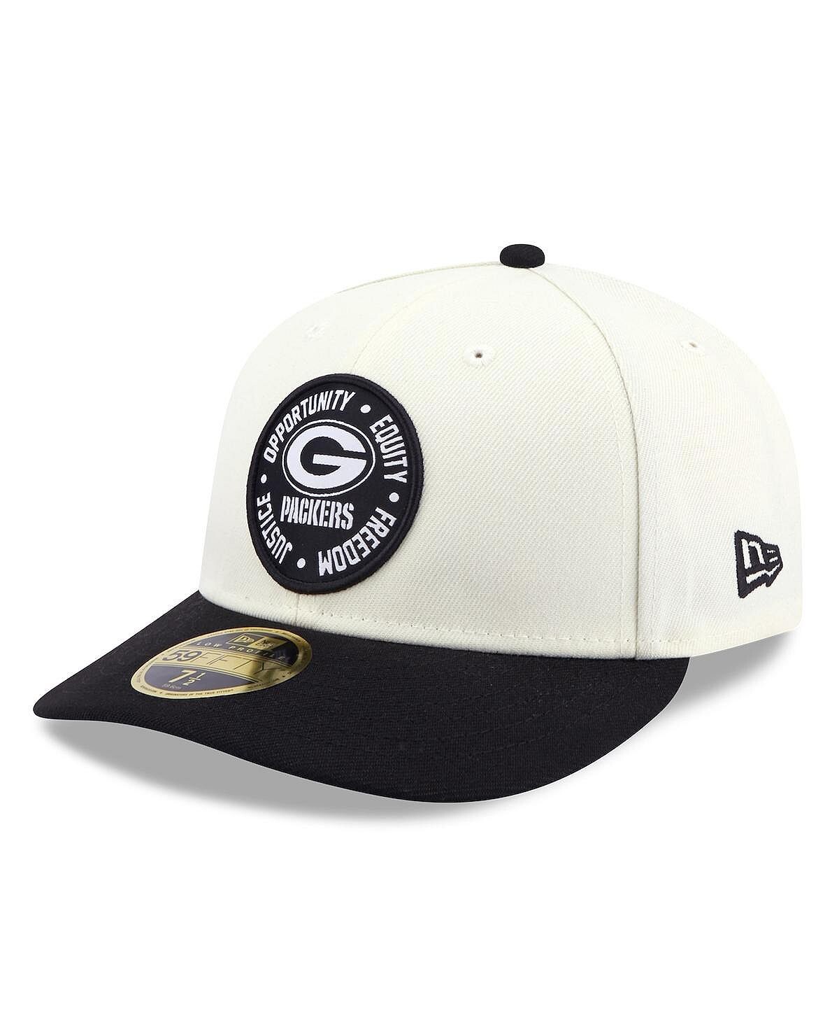 

Мужская кремово-черная шляпа Green Bay Packers 2022 Inspire Change 59FIFTY с низким профилем приталенной формы New Era