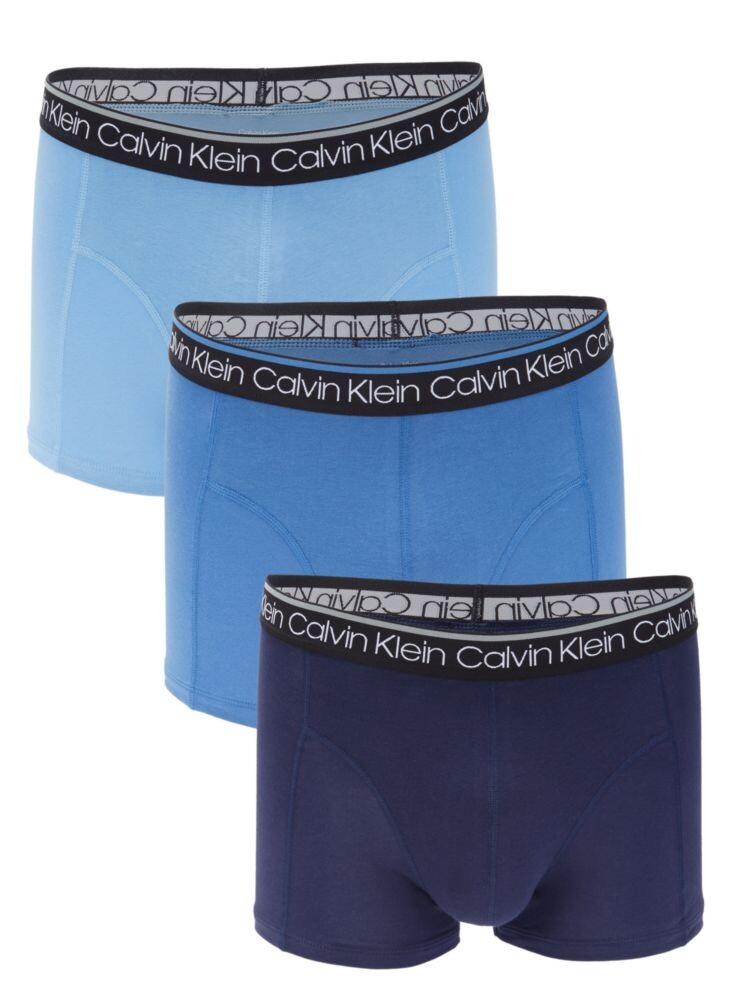 

Комплект из 3 плавок-боксеров с логотипом Calvin Klein, синий