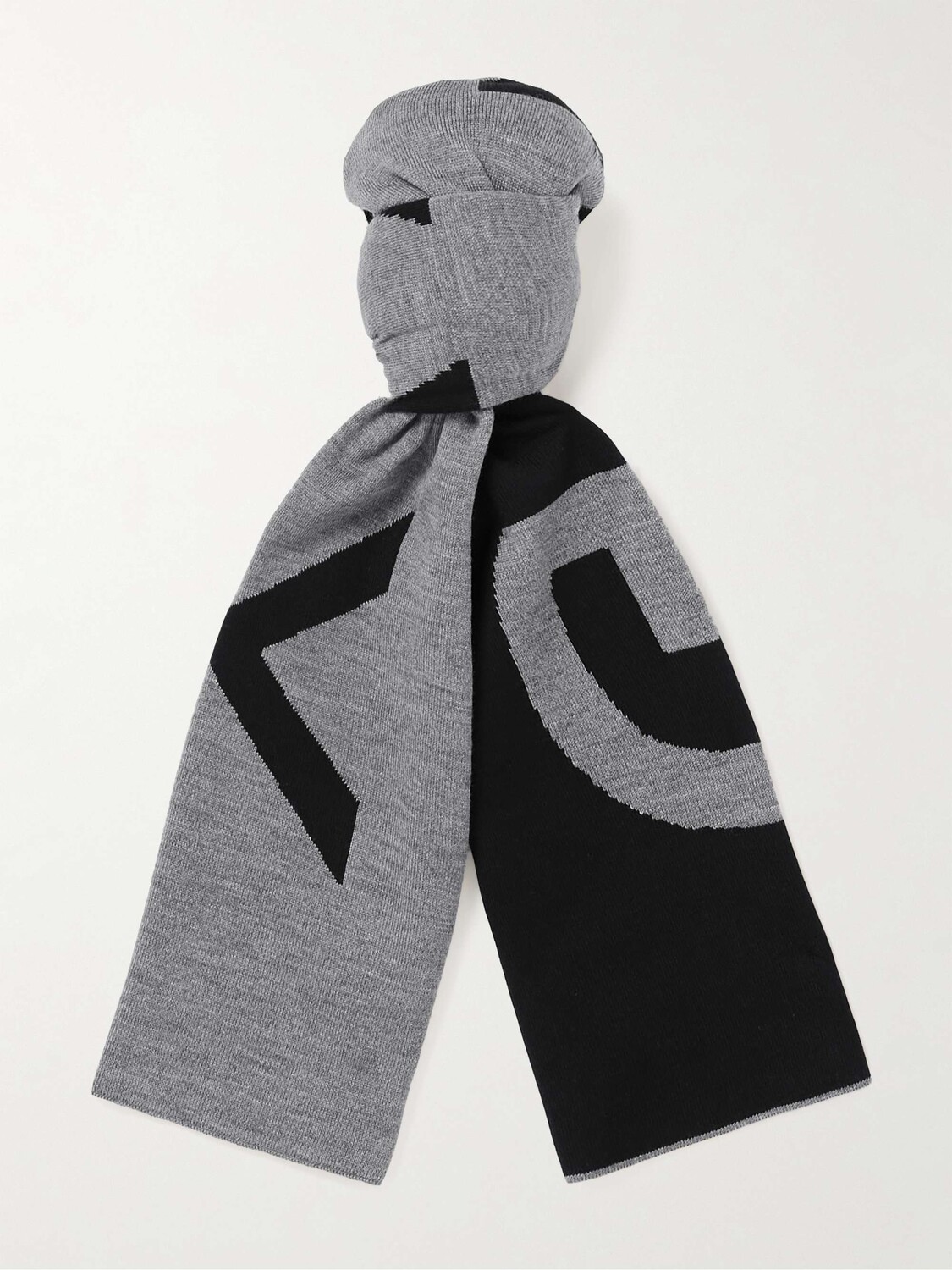 

Шерстяной жаккардовый шарф с логотипом Muffler GIVENCHY, серый