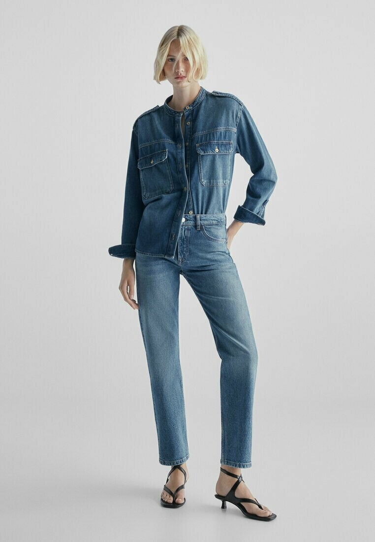 

Джинсы прямого кроя Massimo Dutti COMFORT, цвет blue grey