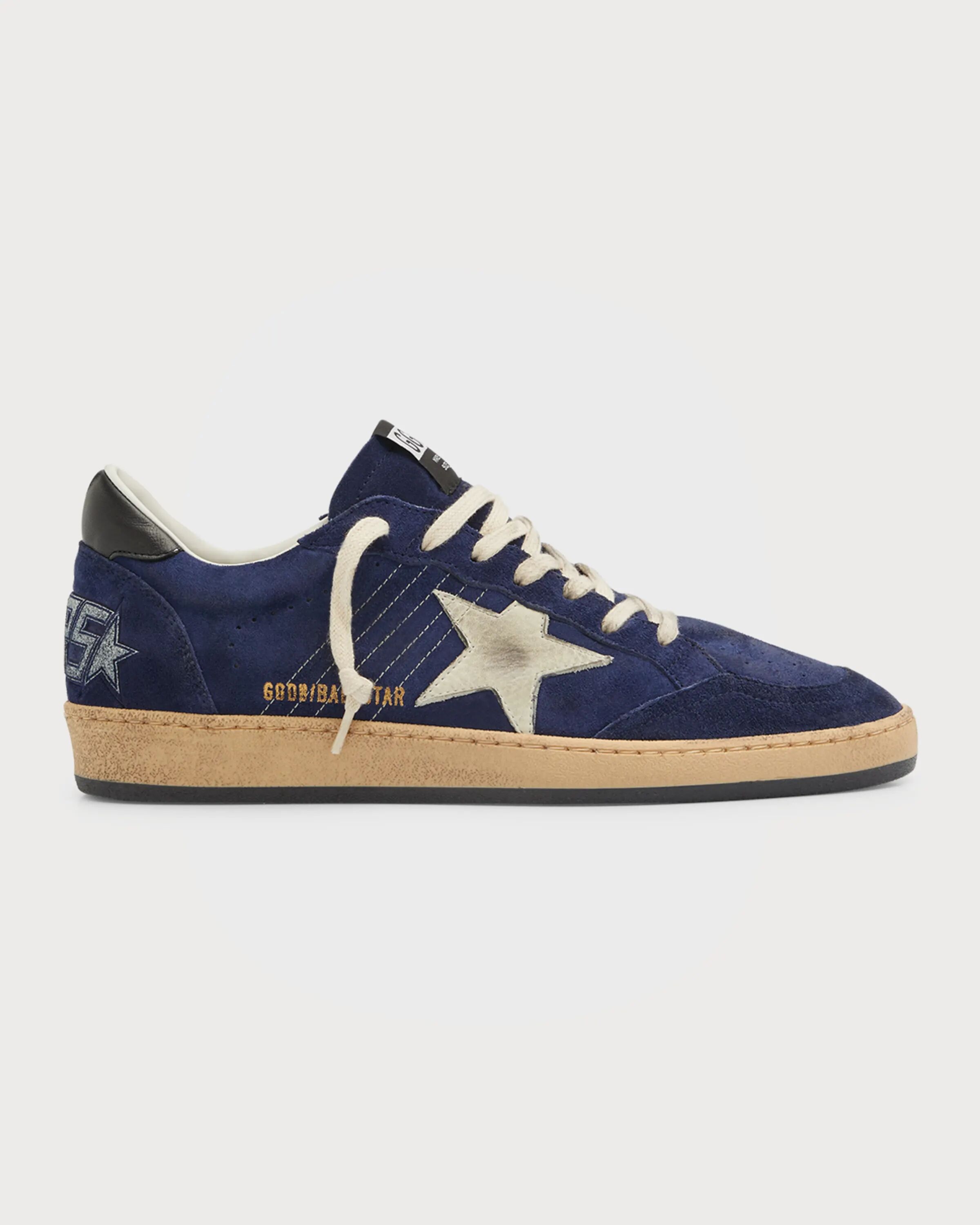 

Мужские низкие замшевые кроссовки Ball Star Golden Goose, цвет Dark Blue/Dirty White/Black