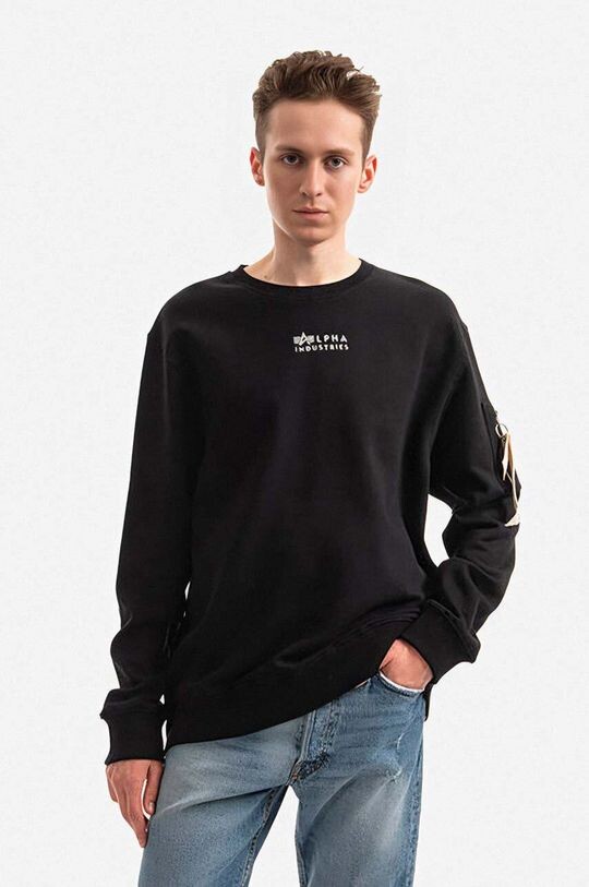 

Хлопковая толстовка Alpha Industries, черный