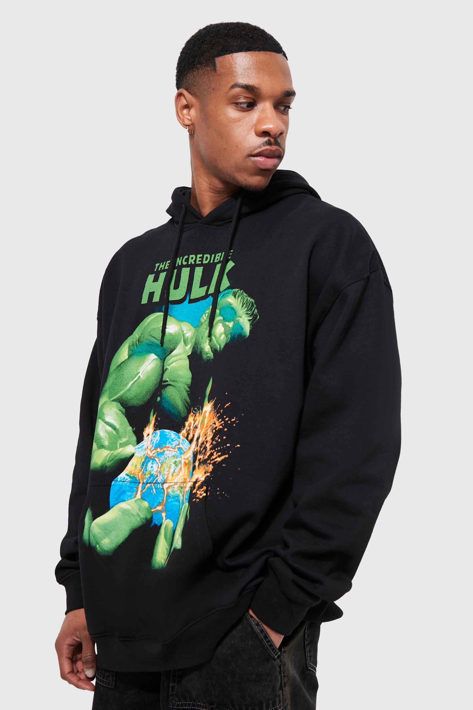 

Оверсайзная худи с лицензией marvel hulk Boohoo, черный