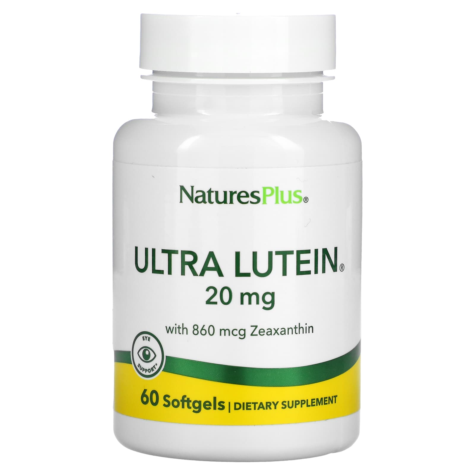 

Ultra Lutein, лютеин с зеаксантином, 20 мг, 60 капсул, NaturesPlus