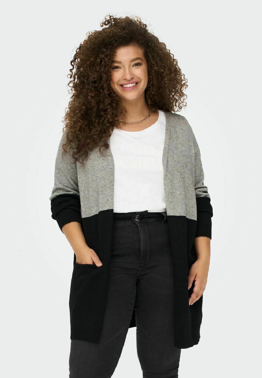 

Кардиган ONLY Carmakoma CARSTONE LS, цвет medium grey melange