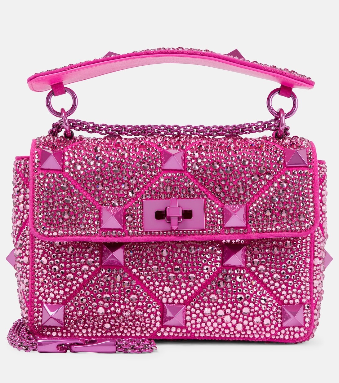 

Сумка на плечо Roman Stud среднего размера из кожи с декором Valentino Garavani, розовый