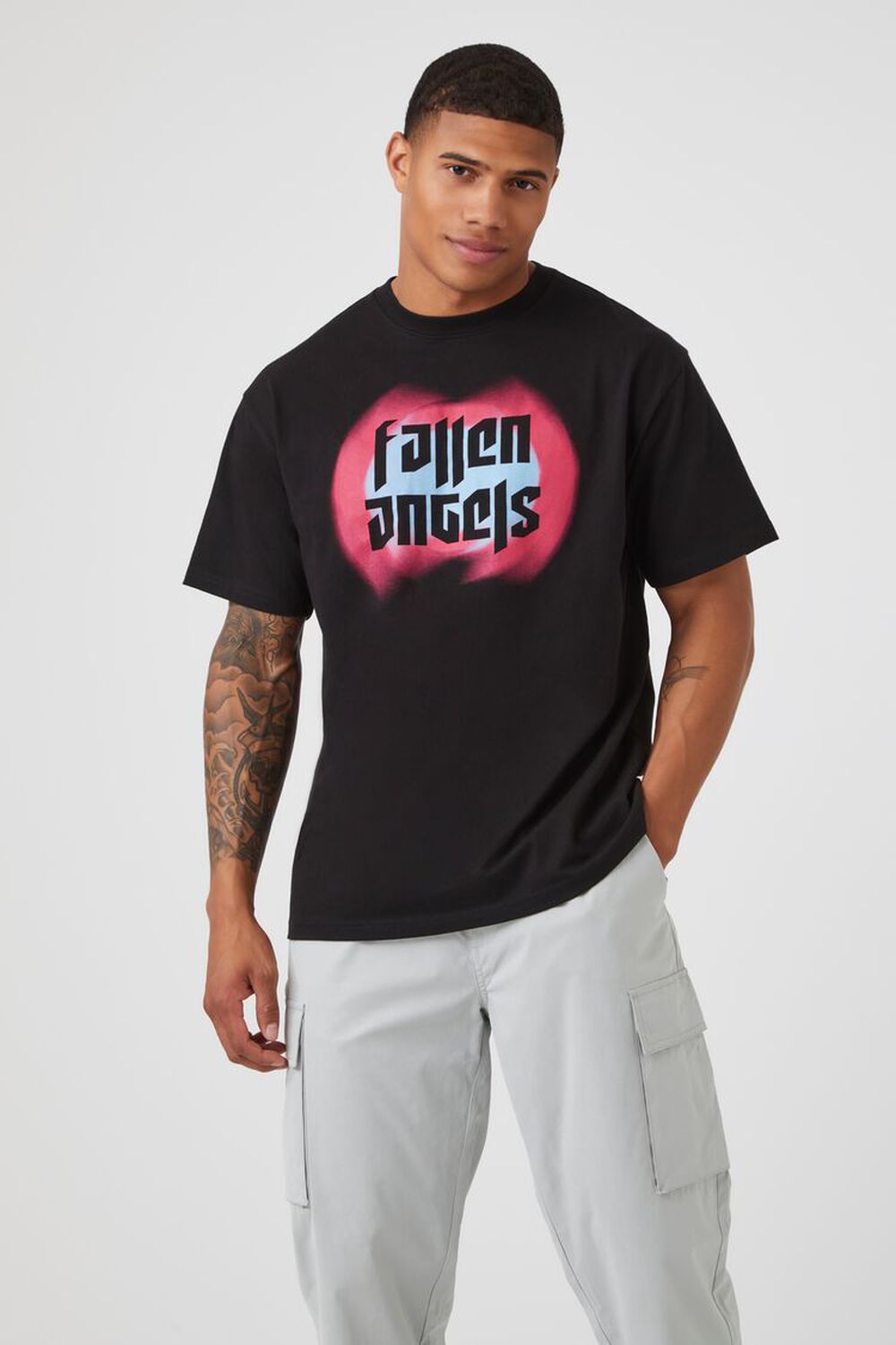 

Футболка с рисунком Fallen Angels Forever 21, черный