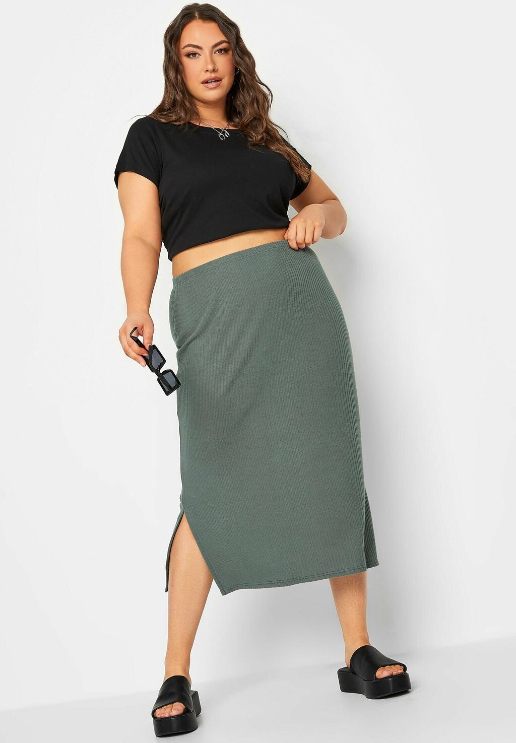 

Юбка А-силуэта Yours Clothing, цвет green