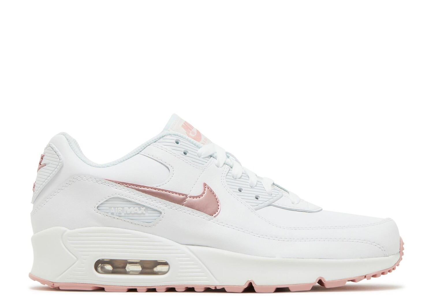 

Кроссовки Nike Air Max 90 Leather Gs 'White Pink Glaze', белый