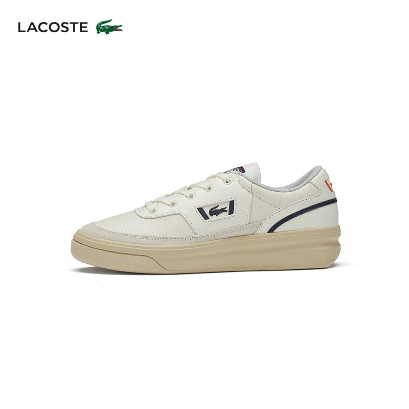 

Кроссовки мужские Lacoste на шнуровке, белый / темно-синий