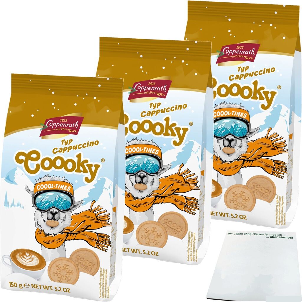 

Капучино Coppenrath Cool Times Cooky, упаковка из 3 шт. (3 упаковки по 150 г) + блок usy