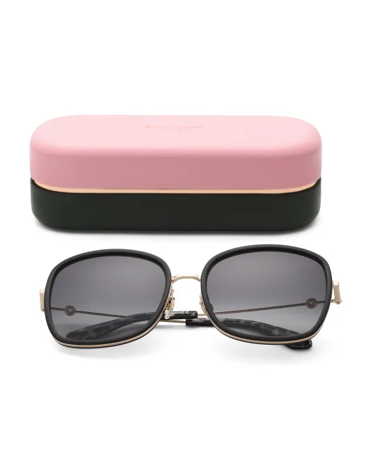 

Квадратные металлические солнцезащитные очки 59 мм Kate Spade, синий/черный