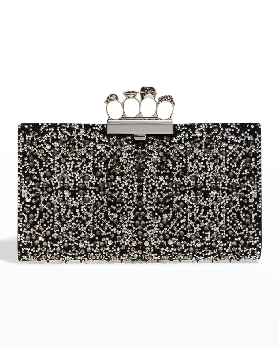 

Плоский клатч Skull с четырьмя кольцами и шипами Alexander McQueen