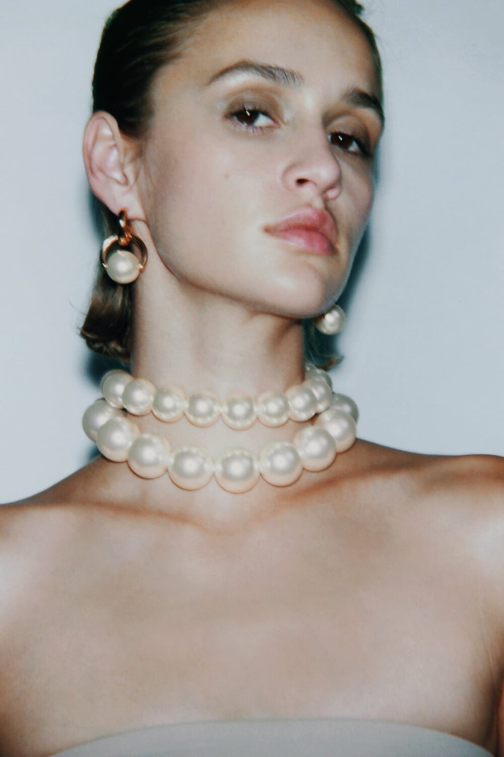 

Серьги-кольца с жемчугом ZARA, золотой