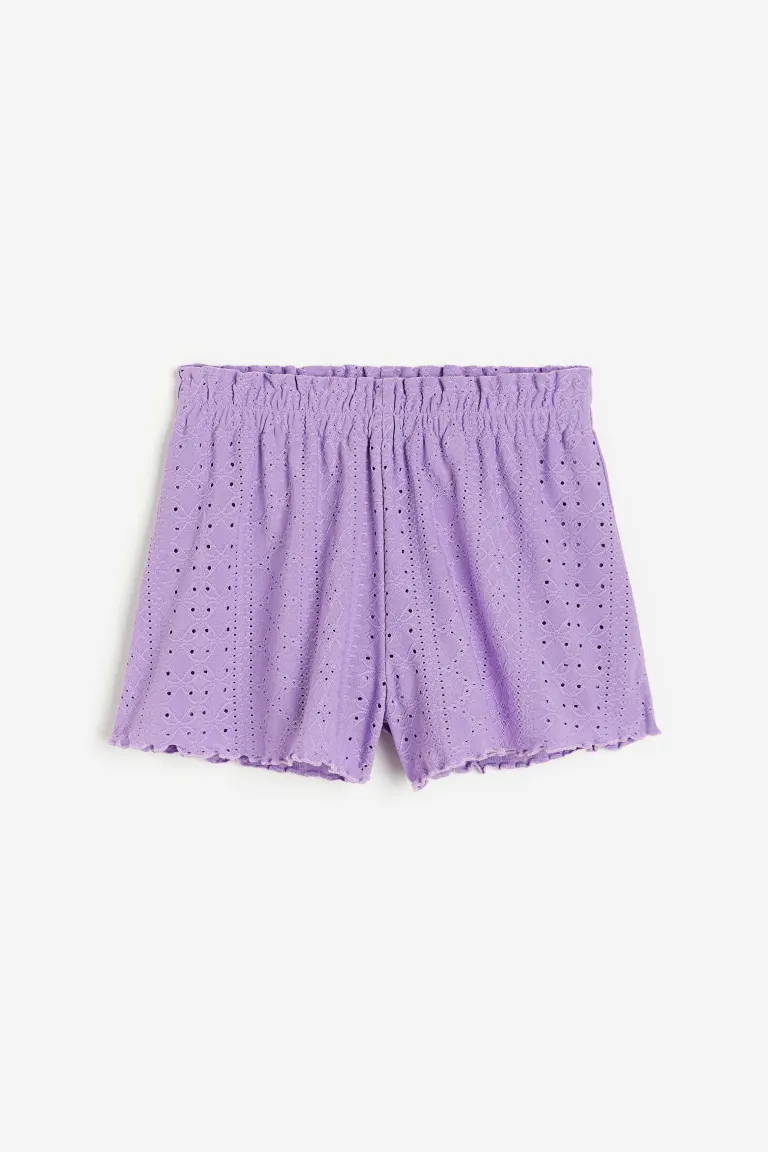 

Короткие брюки с талией из бумажного пакета H&M, фиолетовый