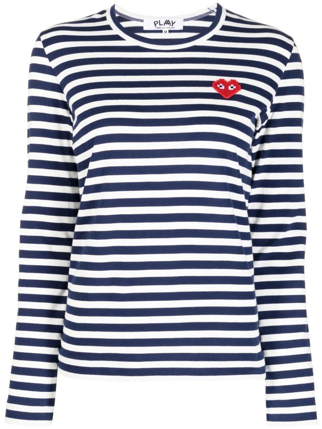 

Comme Des Garçons футболка в полоску с нашивкой-логотипом, синий