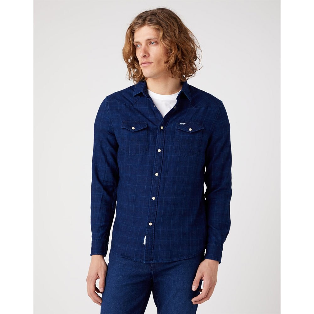 

Рубашка с длинным рукавом Wrangler Western, синий