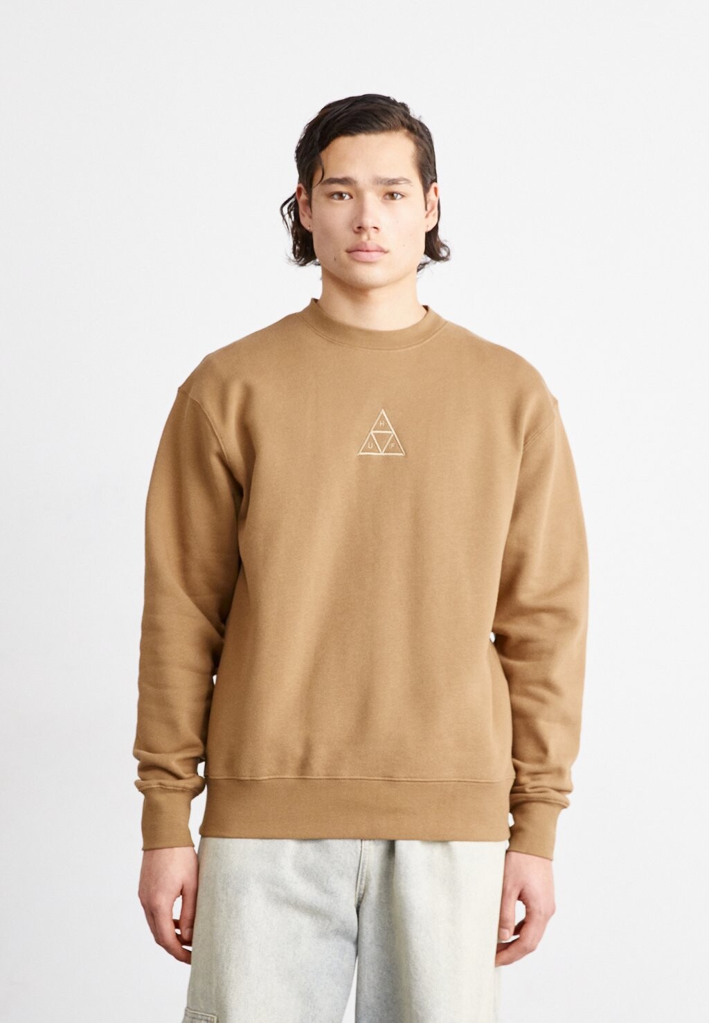 Толстовка SET TRIPLE TRIANGLE CREWNECK HUF, цвет camel толстовка huf triple triangle crewneck sweatshirt l