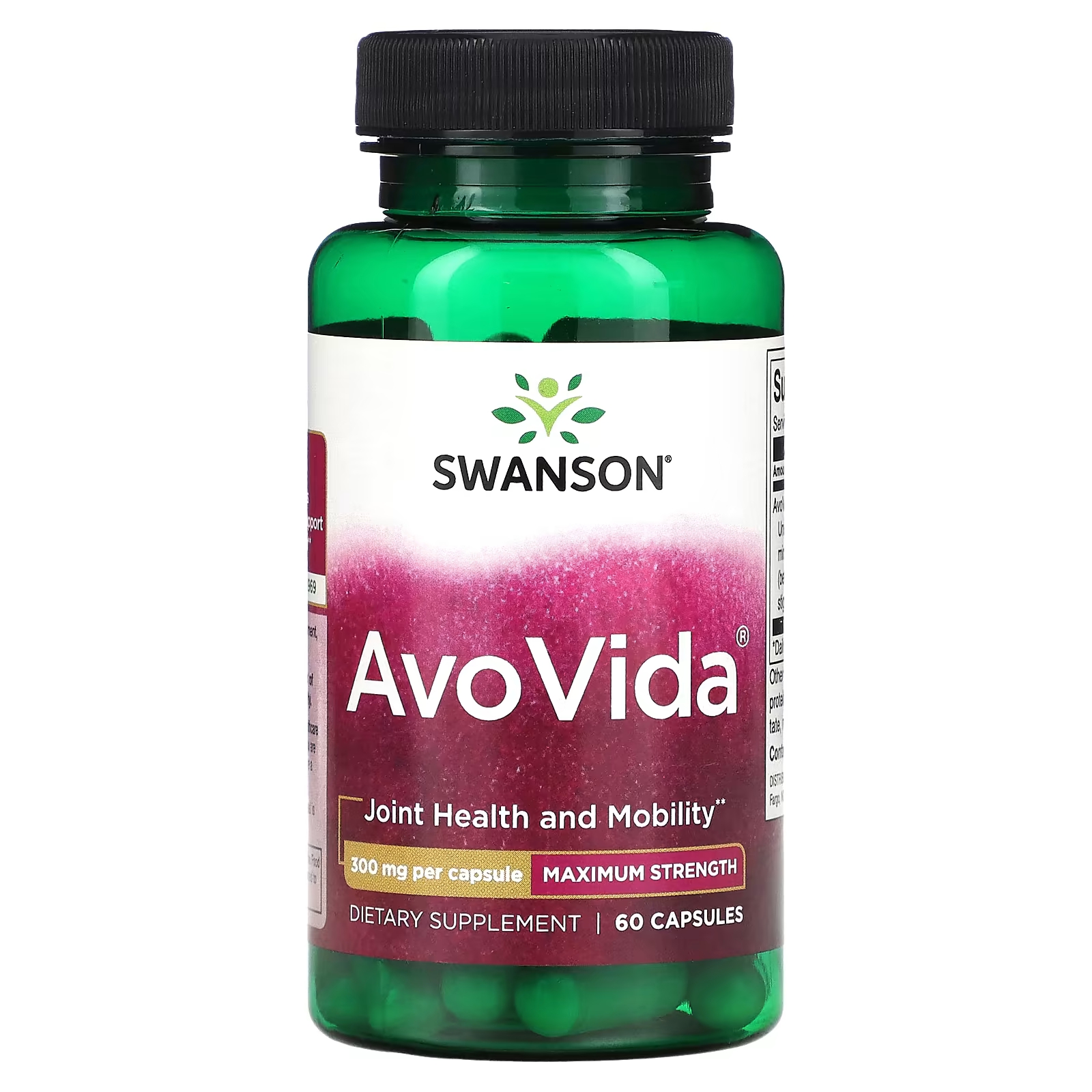 Пищевая добавка Swanson AvoVida максимальная сила, 60 капсул swanson avovida 100 мг 60 капсул