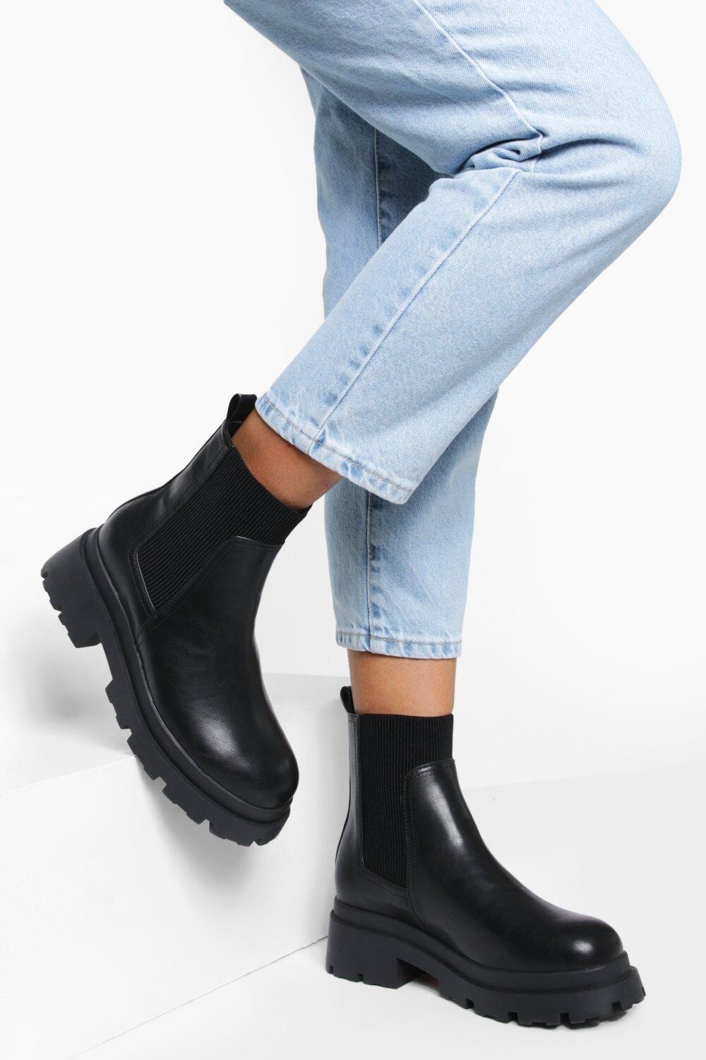 

Ботинки челси на широкой подошве Boohoo, черный