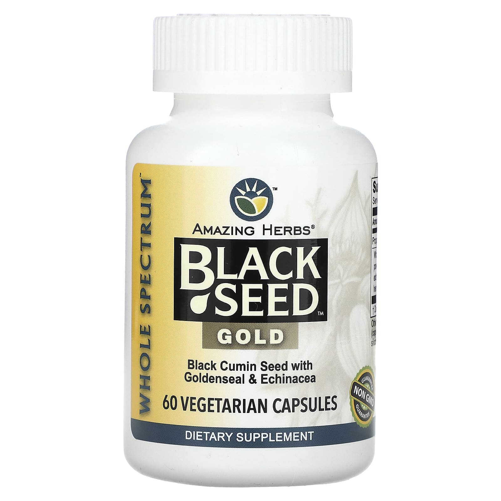Amazing Herbs Черный тмин полного спектра Gold 60 капсул