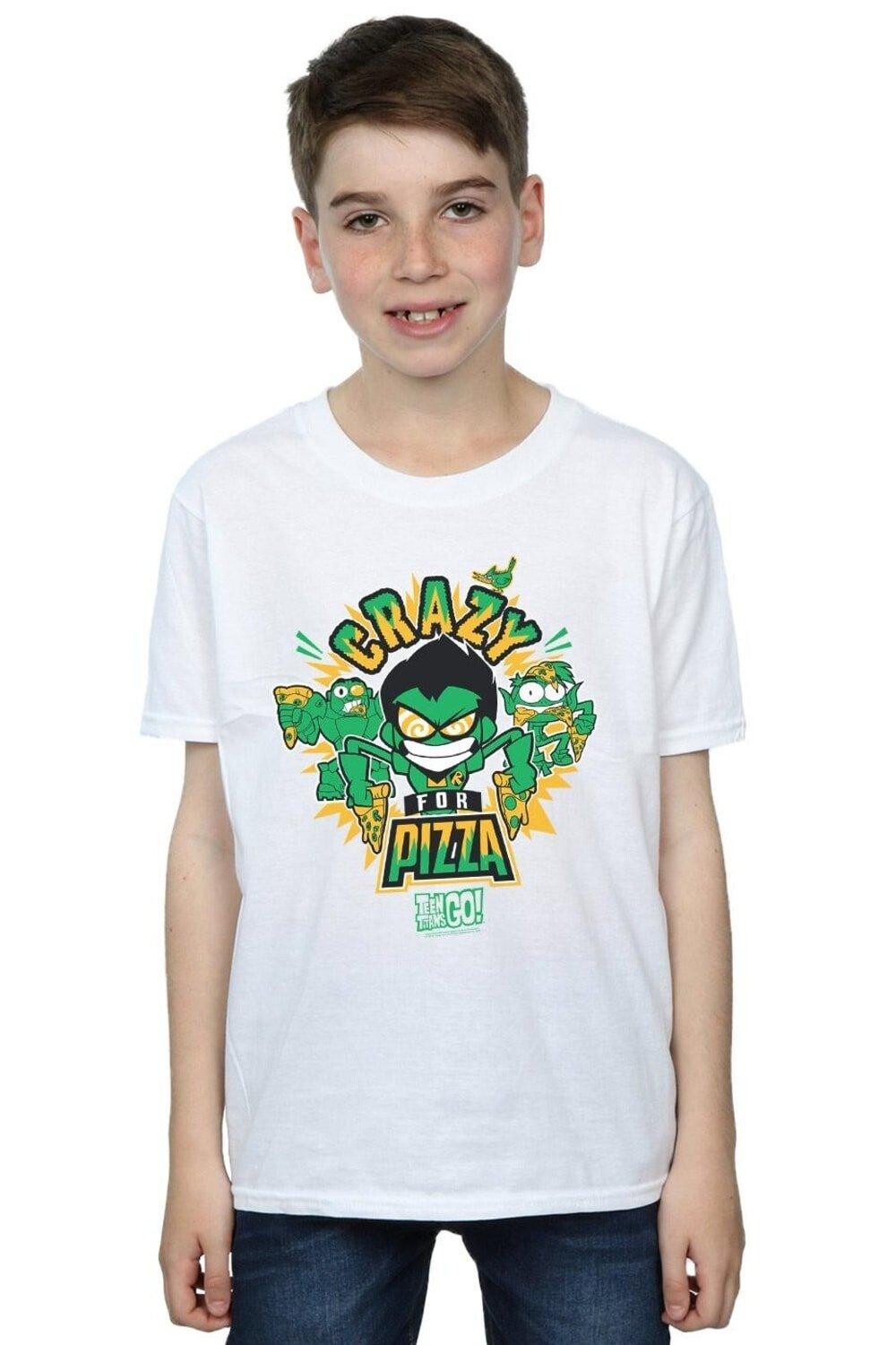 

Футболка «Юные Титаны сходят с ума по пицце» DC Comics, белый