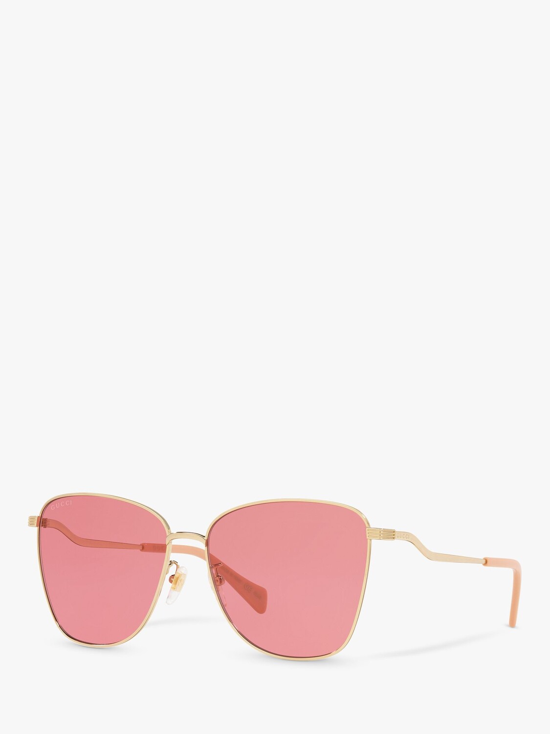 

GG0970S Женские прямоугольные солнцезащитные очки Gucci, блестящий золотой/красный
