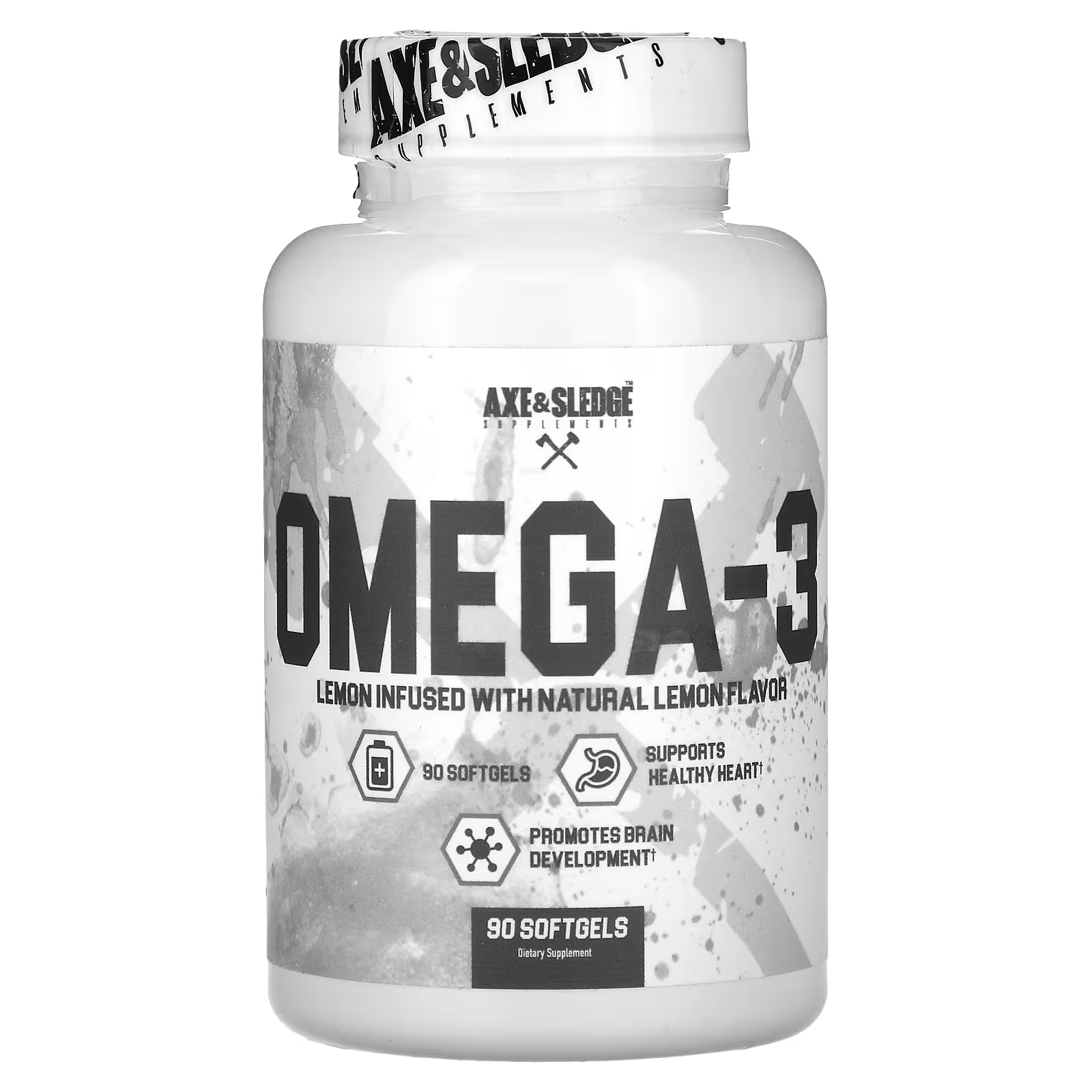 Omega-3 Axe & Sledge Supplements Basics Natural Lemon, 90 мягких таблеток