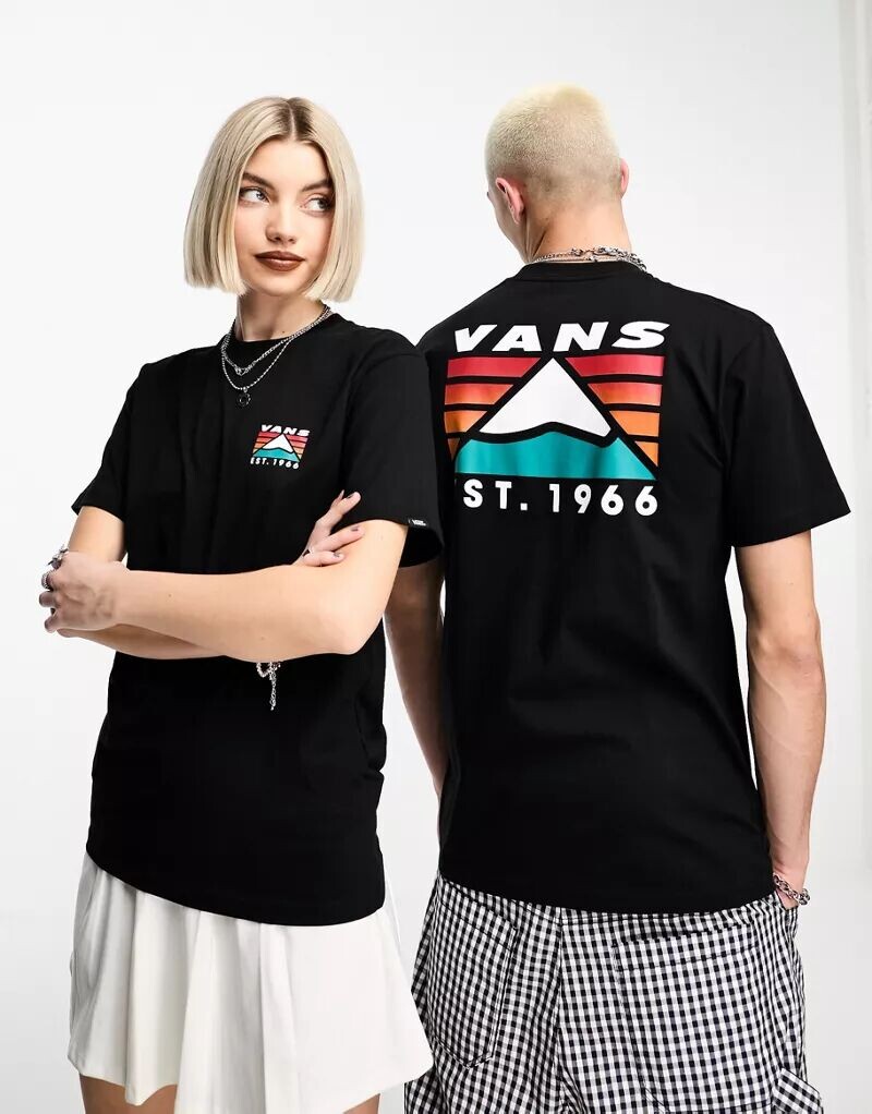 

Черная футболка унисекс Vans с принтом «горы» на спине, эксклюзивно для ASOS
