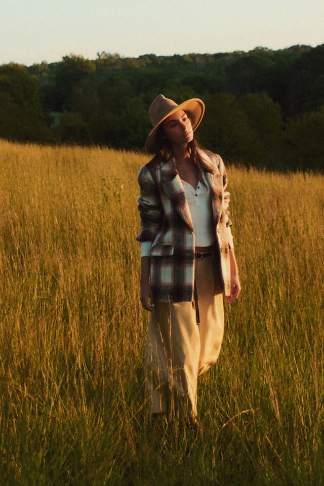 

Блейзер в клетку от Anthropologie, нейтральный мотив