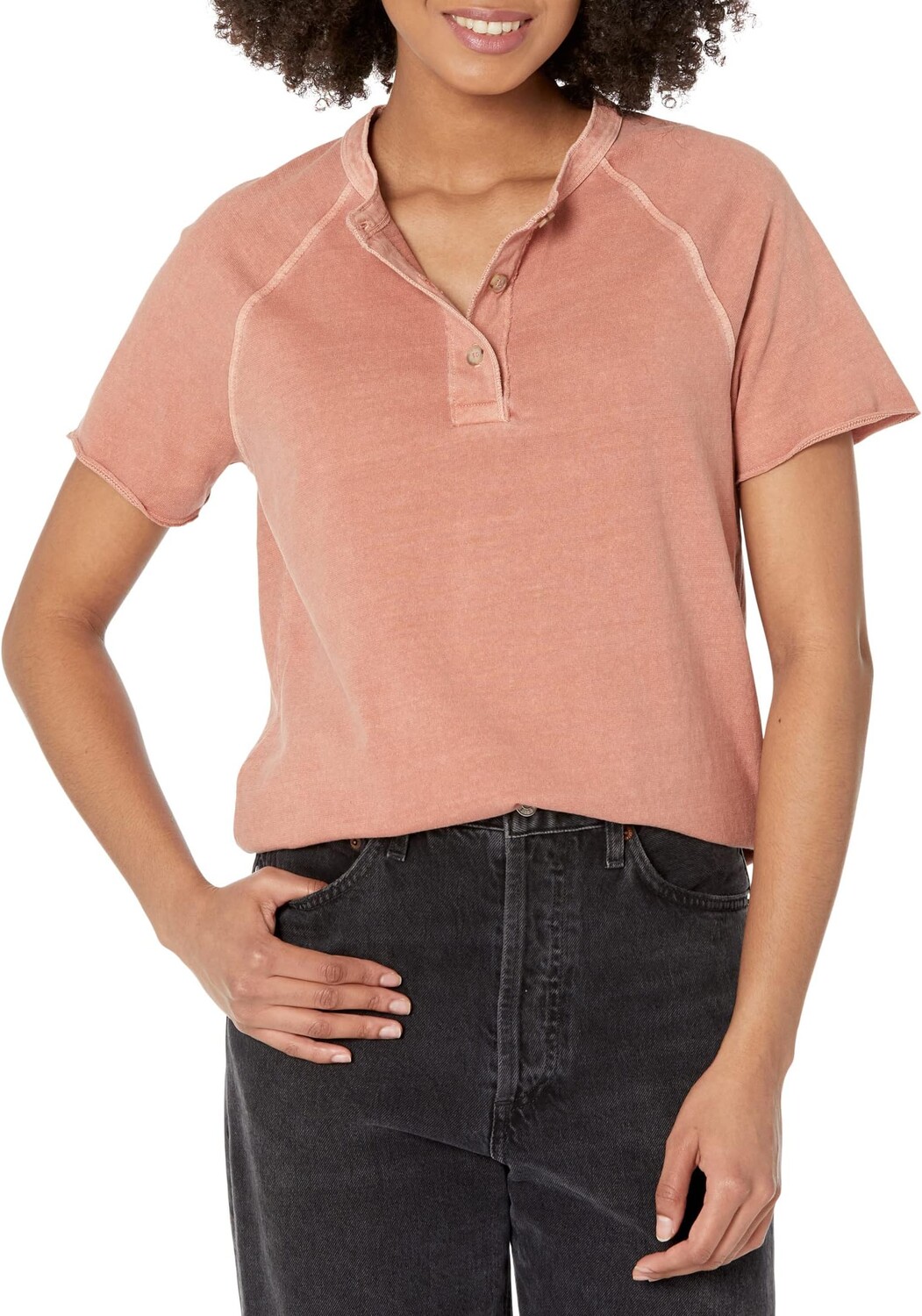 

Футболка Bells Henley Madewell, цвет Dried Rose