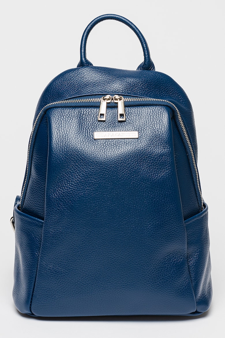 Кожаный рюкзак с боковыми карманами Chiara Canotti, синий