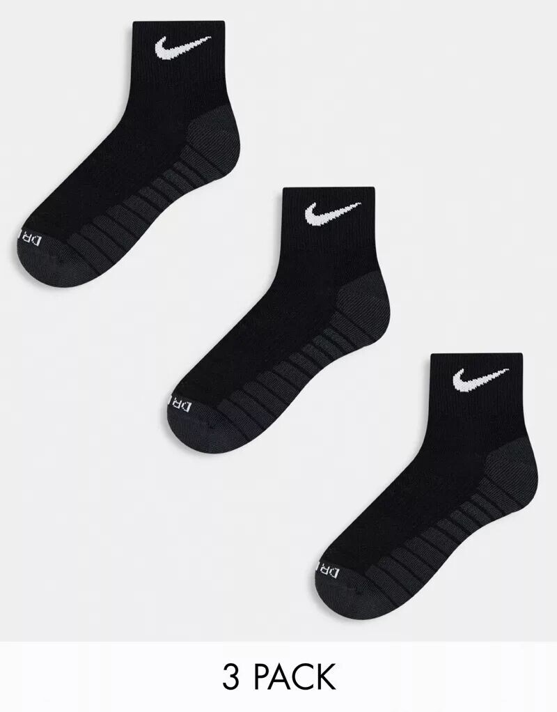

Набор из трех мягких носков унисекс с мягкой подкладкой Nike черного цвета