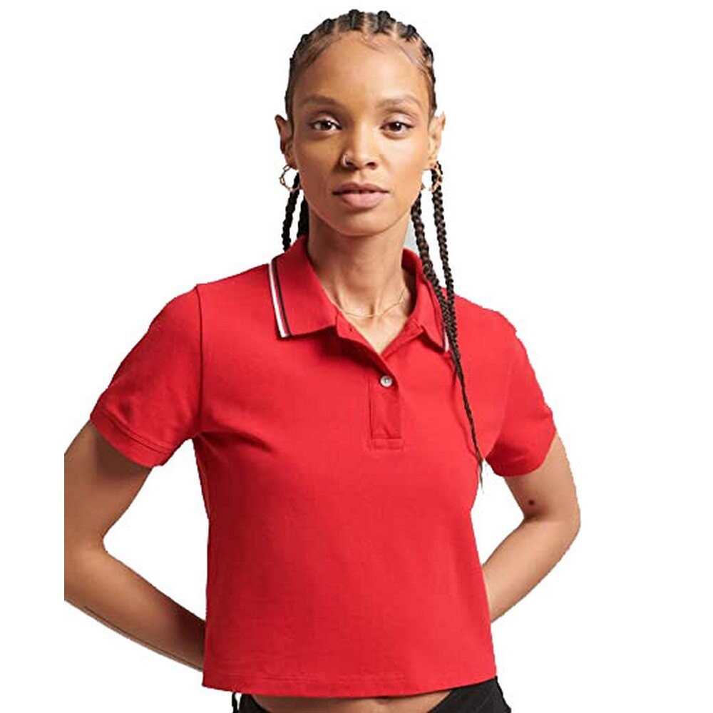 

Поло Superdry Vintage Crop, красный