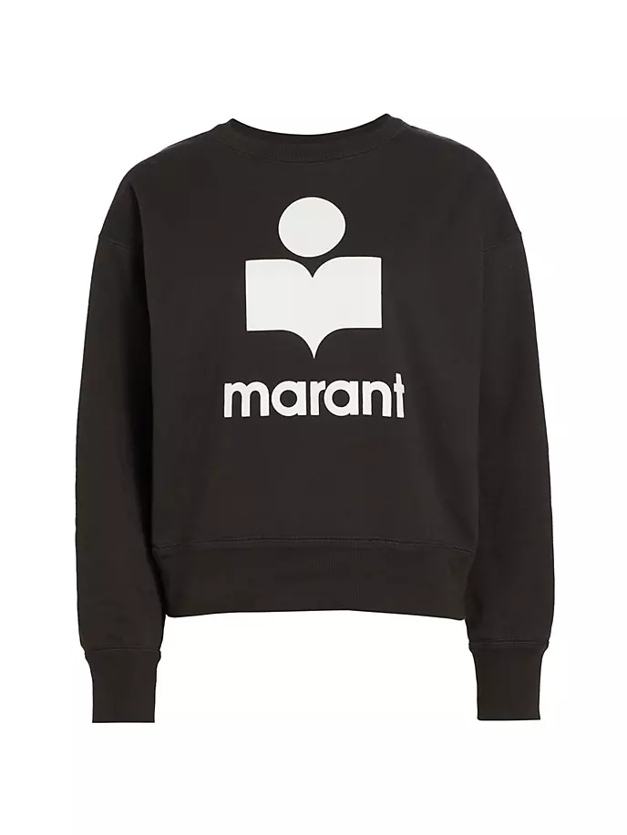 

Толстовка Mobyli из смесового хлопка с флокированным логотипом Isabel Marant Étoile, черный