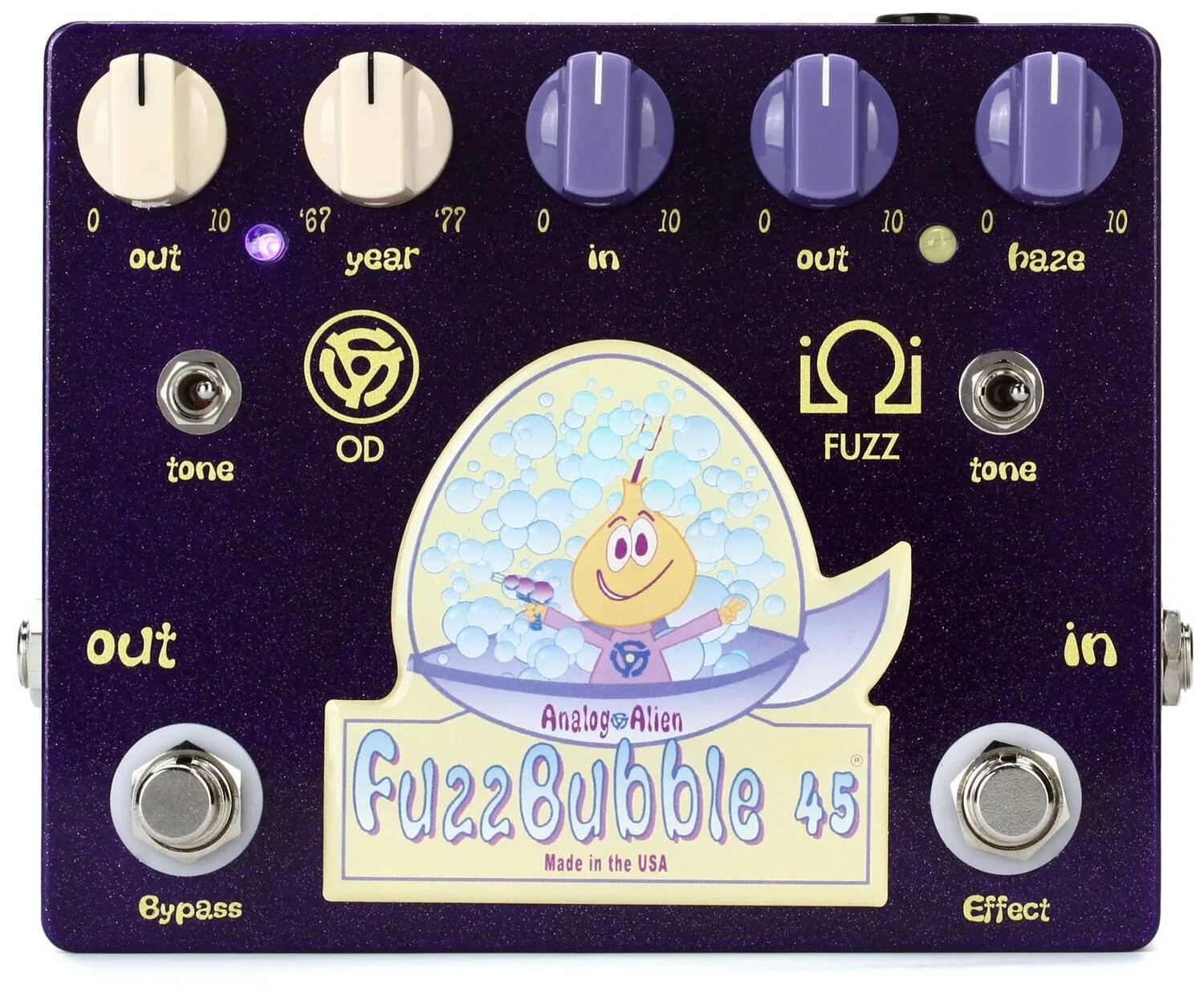 

Аналоговая педаль овердрайва и фузза Alien Fuzzbubble-45