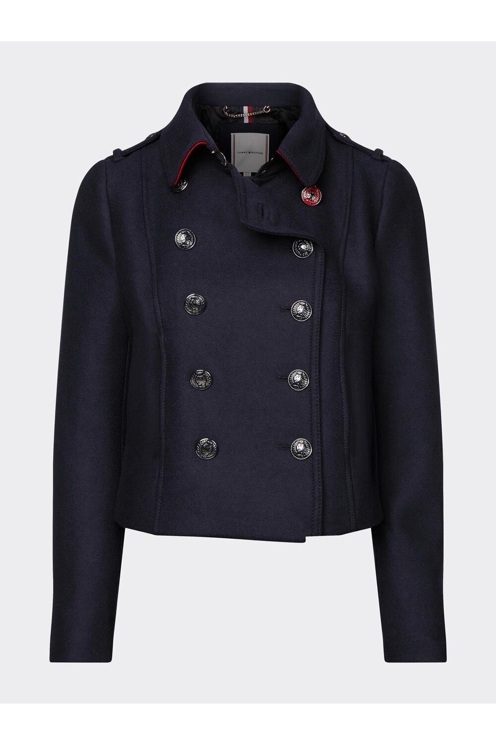 

Женская черная шерстяная куртка Belle Tommy Hilfiger, белый, Черный