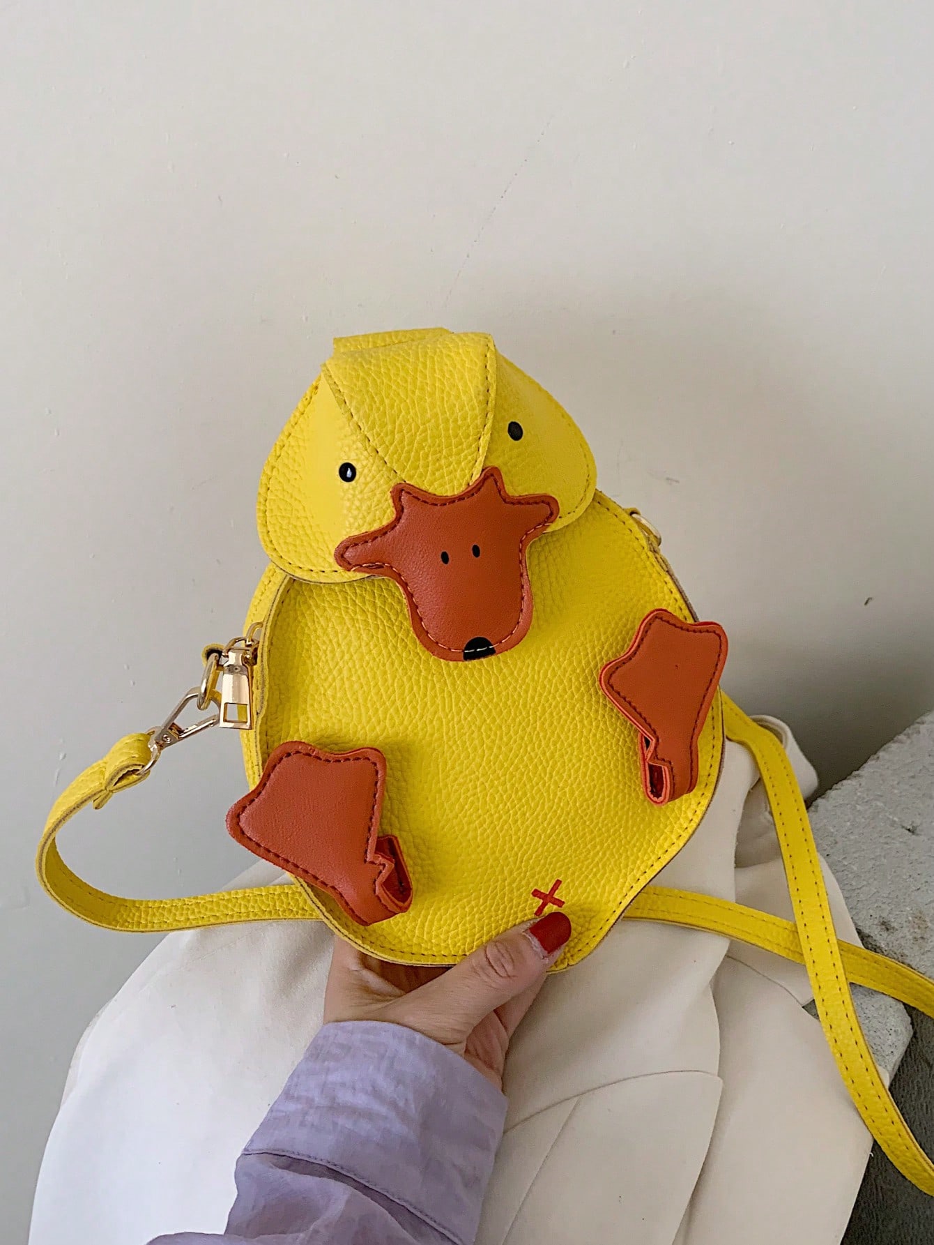1 шт. Желтая мини-сумка через плечо из искусственной кожи с цветными блоками, желтый