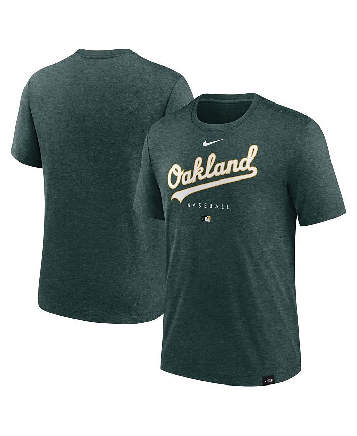 

Мужская футболка Heather Green Oakland Athletics Authentic Collection Early Work Tri-Blend Performance Nike, зеленый