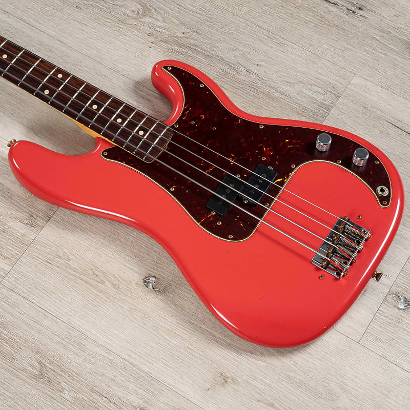 Басс гитара Fender Custom Shop Pino Palladino Precision Bass, Fiesta Red over Desert Sand