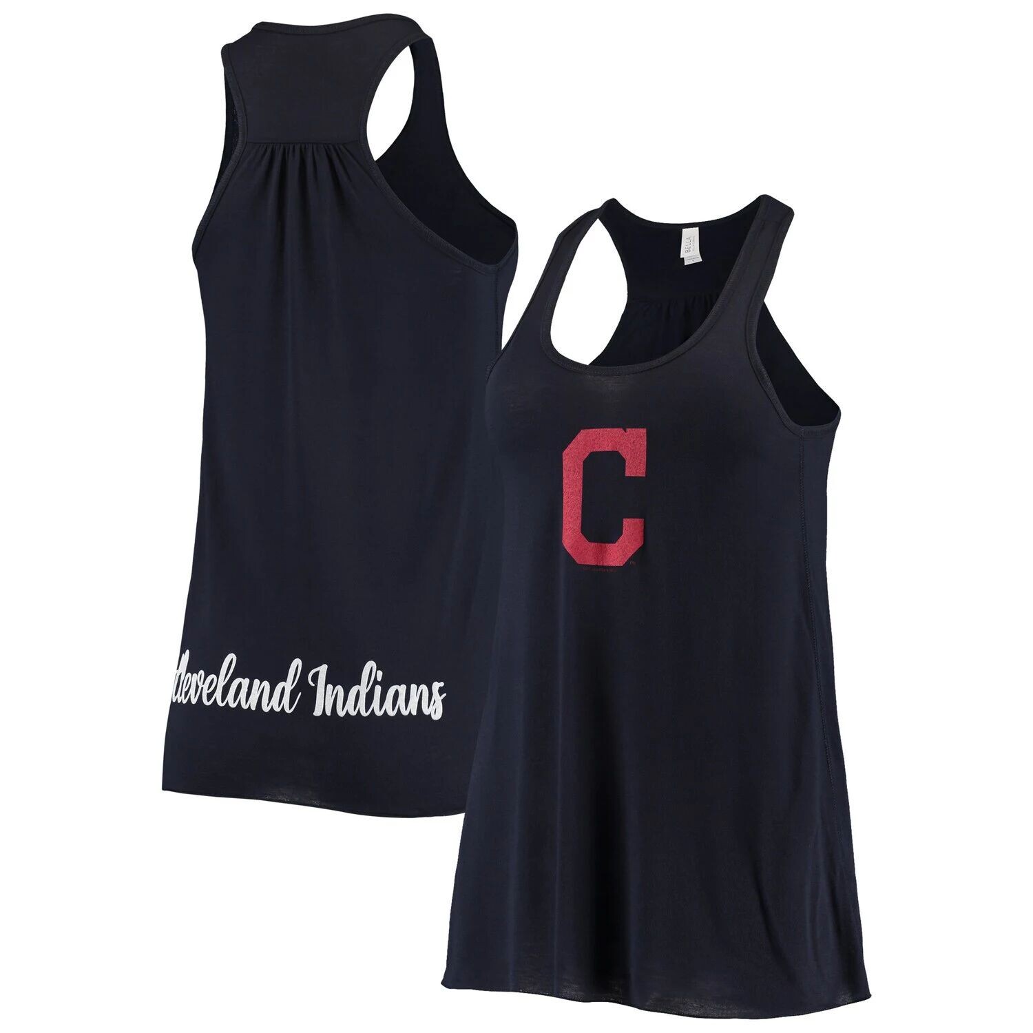 

Женская мягкая как виноград темно-синяя майка Cleveland Indians спереди и сзади, Синий