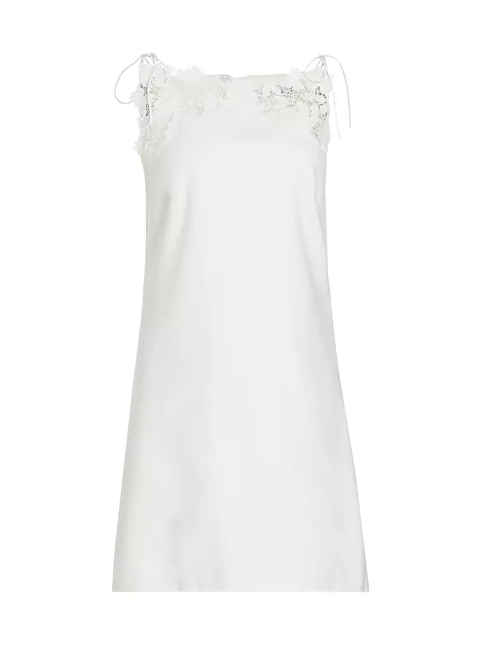 

Мини-платье Gardenia из гипюра и шерсти Oscar De La Renta, слоновая кость, Бежевый