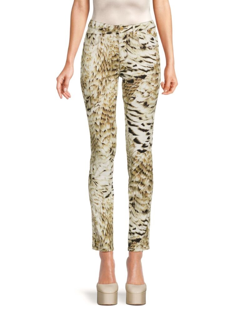 

Джинсы со средней посадкой и животным принтом Roberto Cavalli, цвет Natural