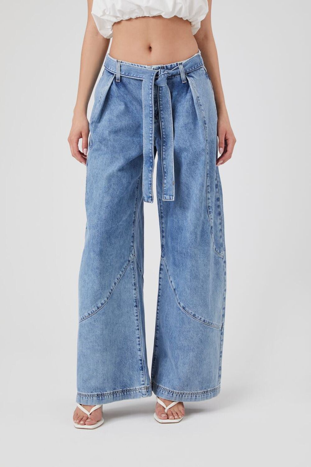

Джинсы широкого кроя из переработанного хлопка Forever 21, деним