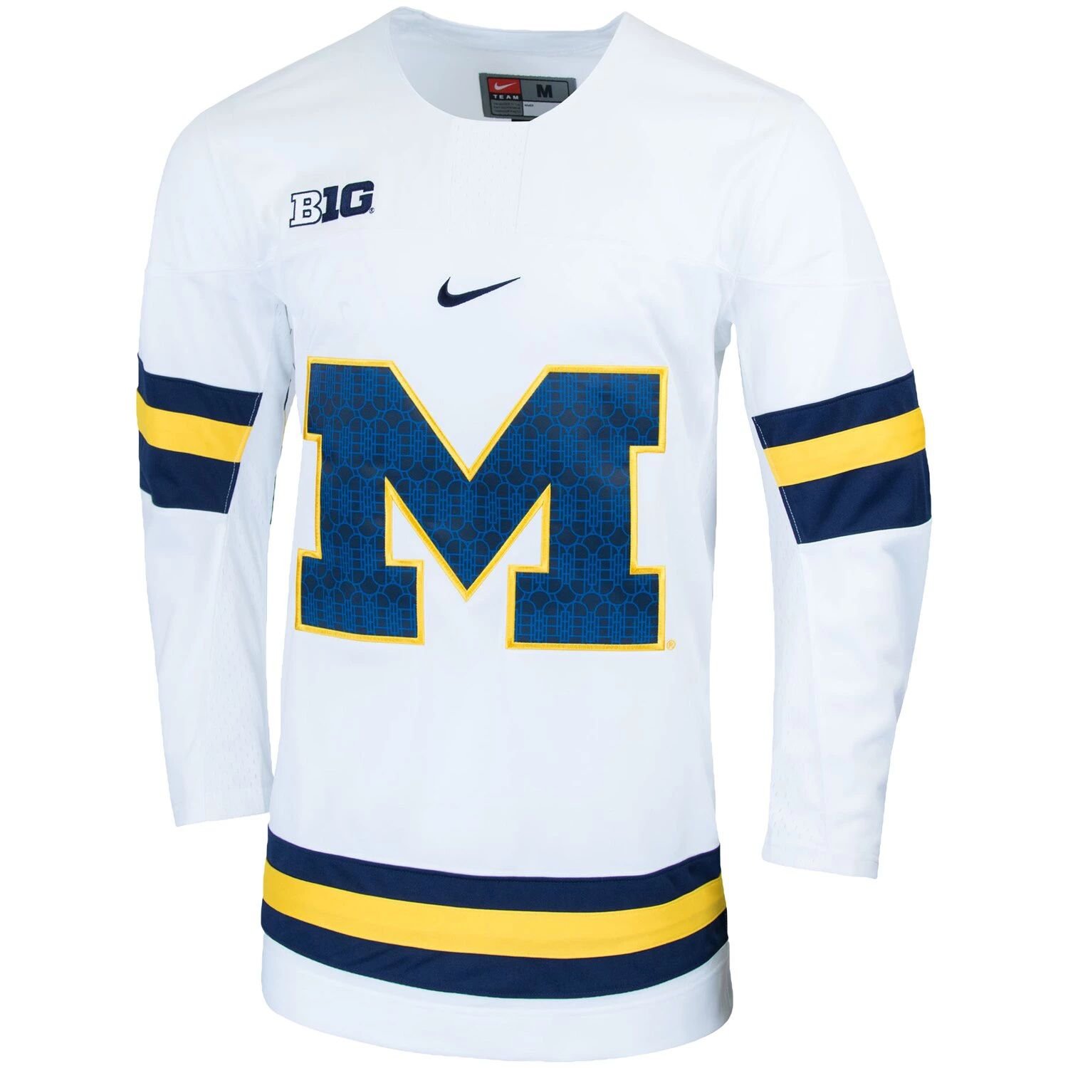 

Мужская белая хоккейная майка колледжа Michigan Wolverines Replica Nike